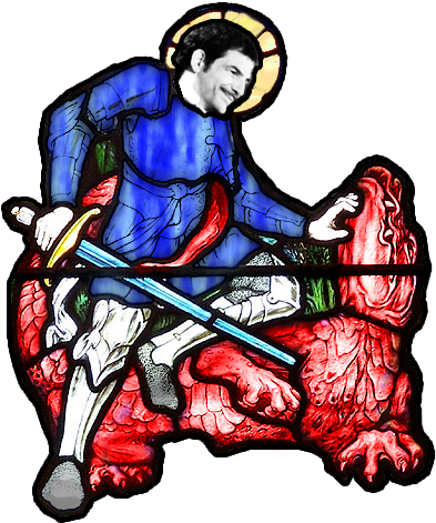 Le Chevalier Du Rugby - Stained Glass Clipart (589x575), Png Download