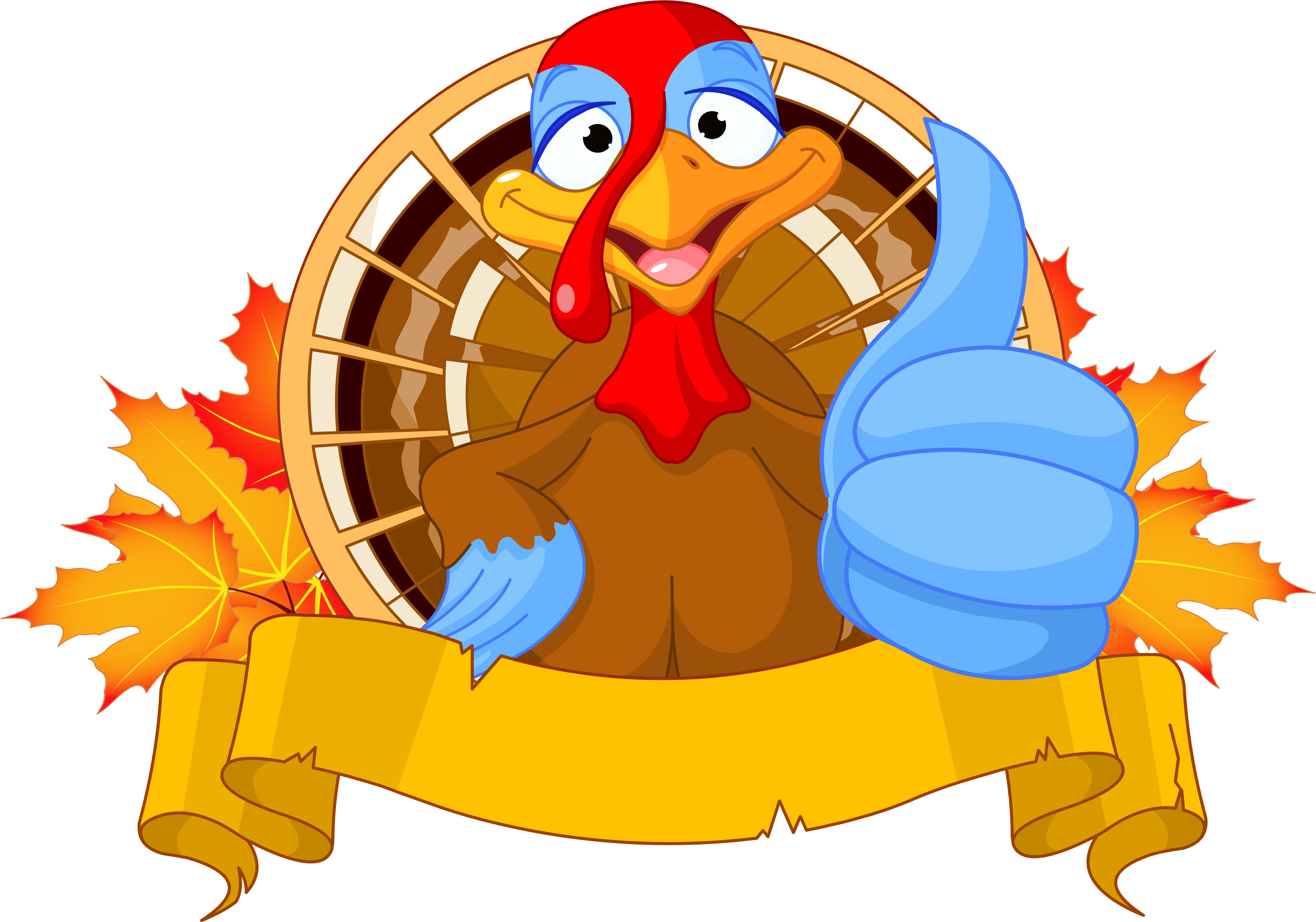 Turkey Clip Art Png - Clipart Thanksgiving Turkey Transparent Png (5160x3699), Png Download