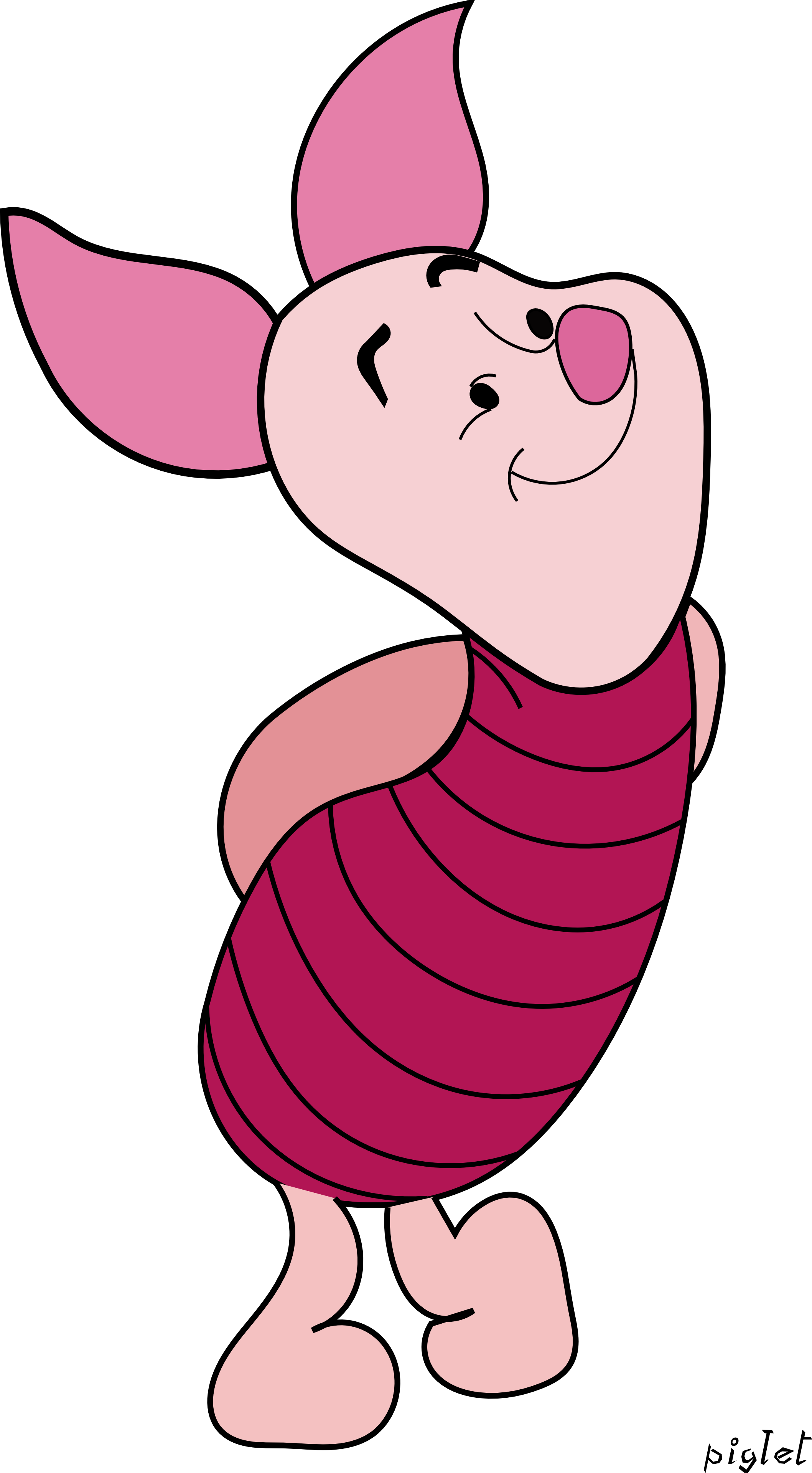The Media - Winnie The Pooh Piglet Cartoon Clipart (2117x3837), Png Download