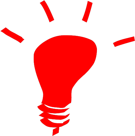 Red Light Bulb Cartoon Clipart (594x596), Png Download