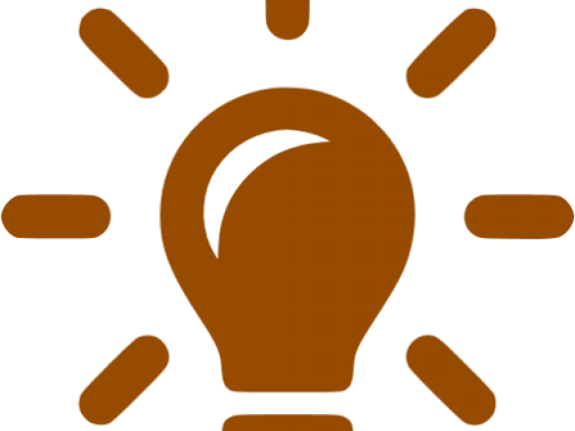 Bulb Clipart Orange - Light Bulb Icon Brown - Png Download (640x480), Png Download