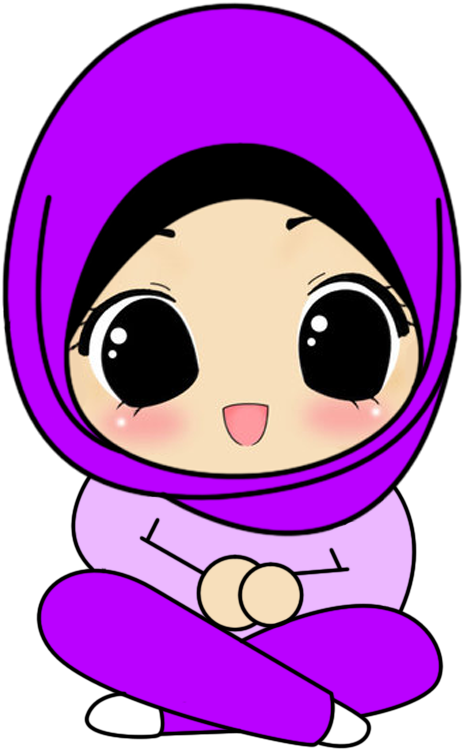 Panjang Adalah Jarak Di Antara Dua Titik - Cartoon Muslimah Clipart (500x800), Png Download