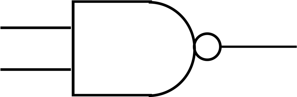 Nand Gate Logic Gate Electronics Symbol - Line Art Clipart (1046x340), Png Download