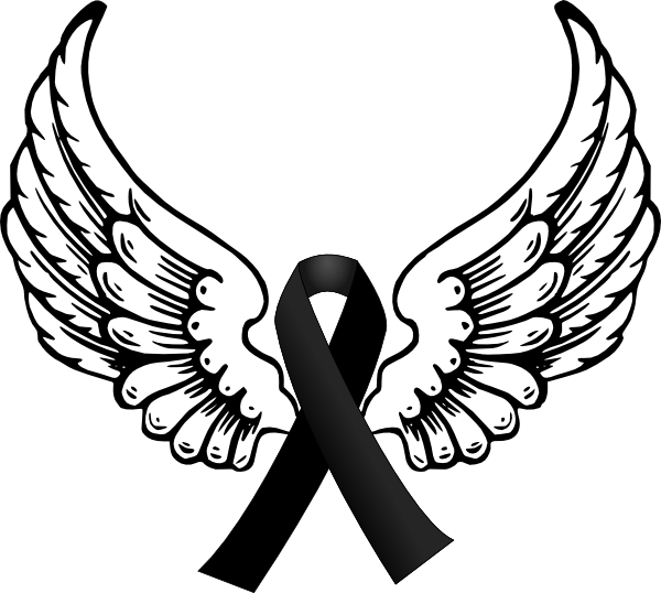 Black Angel Pictures - Black Ribbon With Wings Clipart (600x538), Png Download