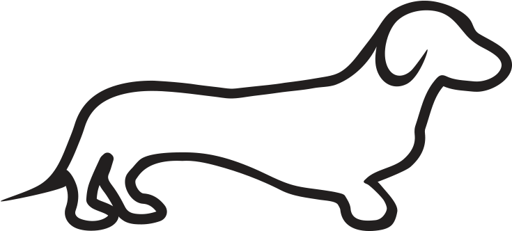 Dachshund Clipart Vector And Png Free Download - Dachshund Clipart Black And White Transparent Png (1200x628), Png Download