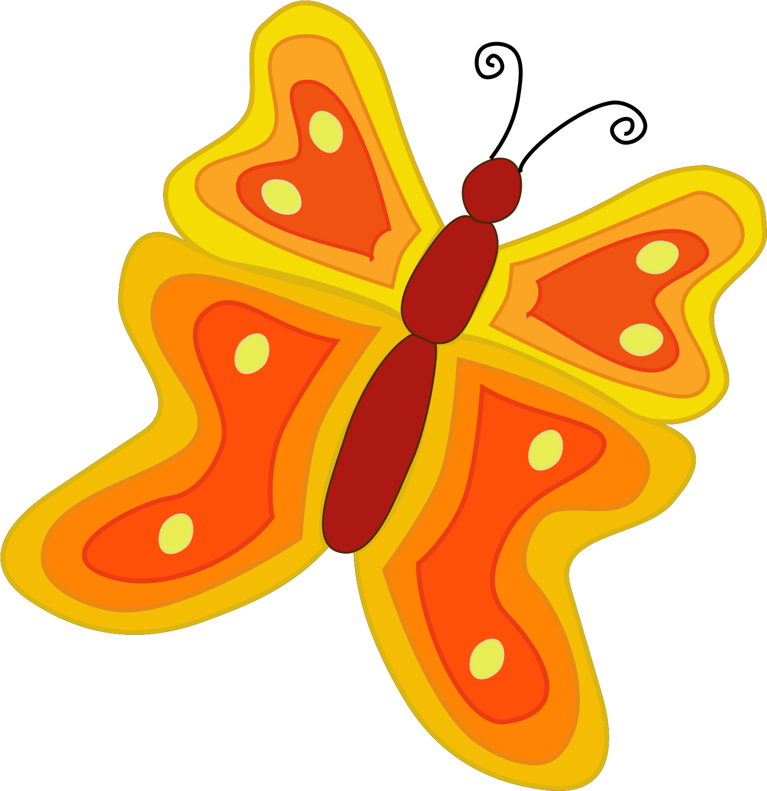 Yellow Brick Road Spiral Clipart - Orange Butterfly Shower Curtain - Png Download (776x800), Png Download