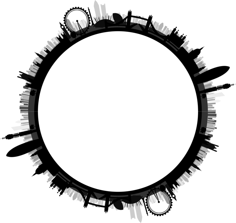 London Black M Skyline Clipart (796x750), Png Download