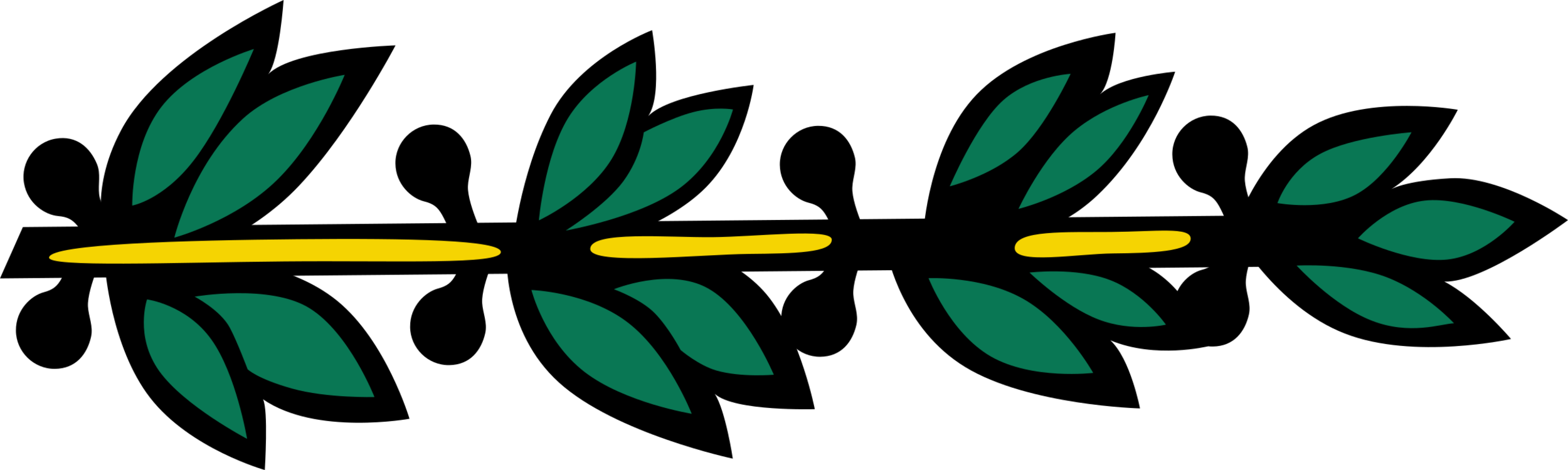 Leaf Computer Icons Line User Interface Plants Clipart (2500x750), Png Download