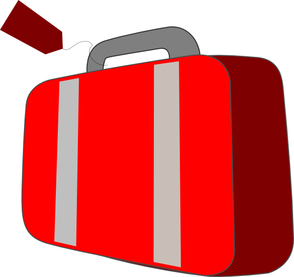 Red Suitcase Clip Art At Clker - Png Download (600x566), Png Download
