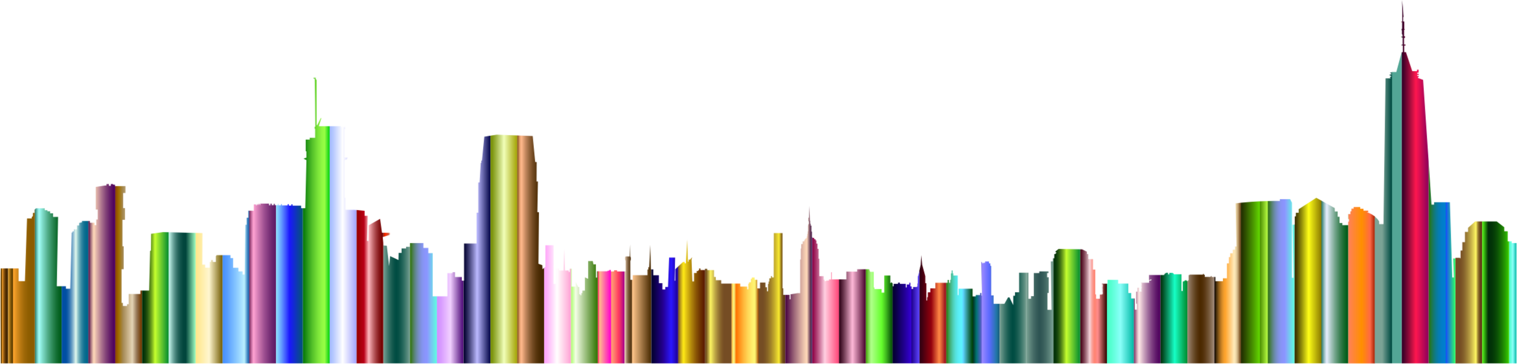 Design M Group Skyline Silhouette Panorama Cityscape Clipart (3120x750), Png Download