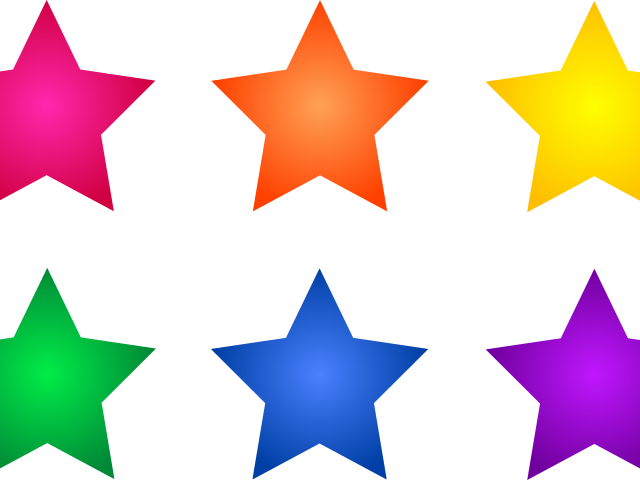 Starburst Clipart Colorful - Colorful Stars Clipart - Png Download (640x480), Png Download