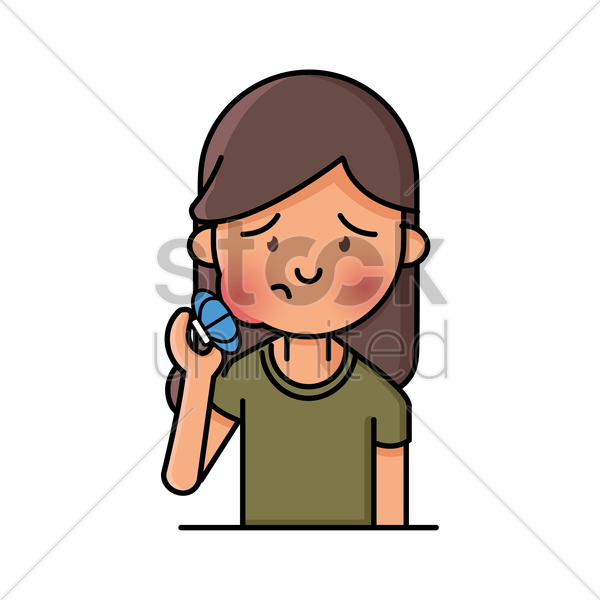 Download Swelling Face Cartoon Clipart Cheek Swelling - Broken Arm Cartoon Girl - Png Download (600x600), Png Download