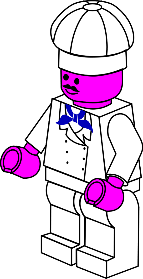 Lego Town Chef - Lego Vector Clipart (600x1165), Png Download