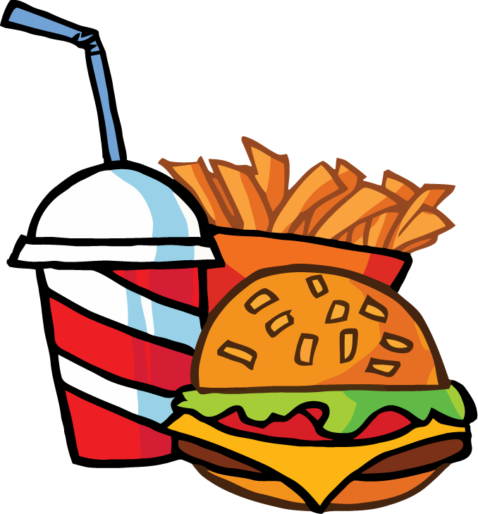 Fast Food Cheeseburger Drink With French Fries Tattoo - Burger And Fries Clipart - Png Download (678x729), Png Download