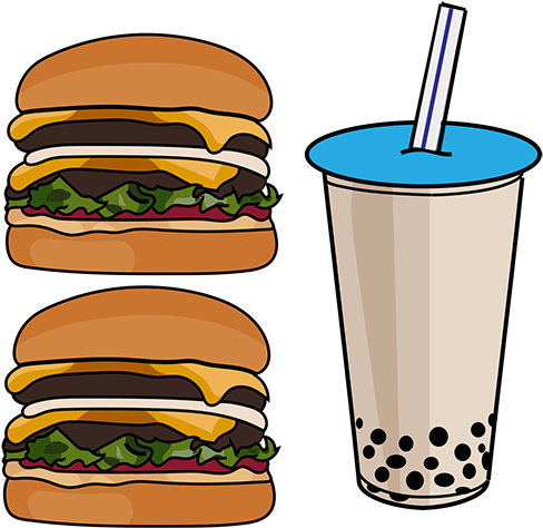 Free Clip Art Burger And Fries - Burger Tumblr Png Transparent Png (500x700), Png Download