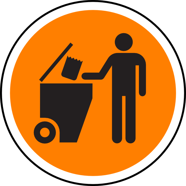 Waste Sign Clip Art - Put The Trash In The Bin - Png Download (600x600), Png Download