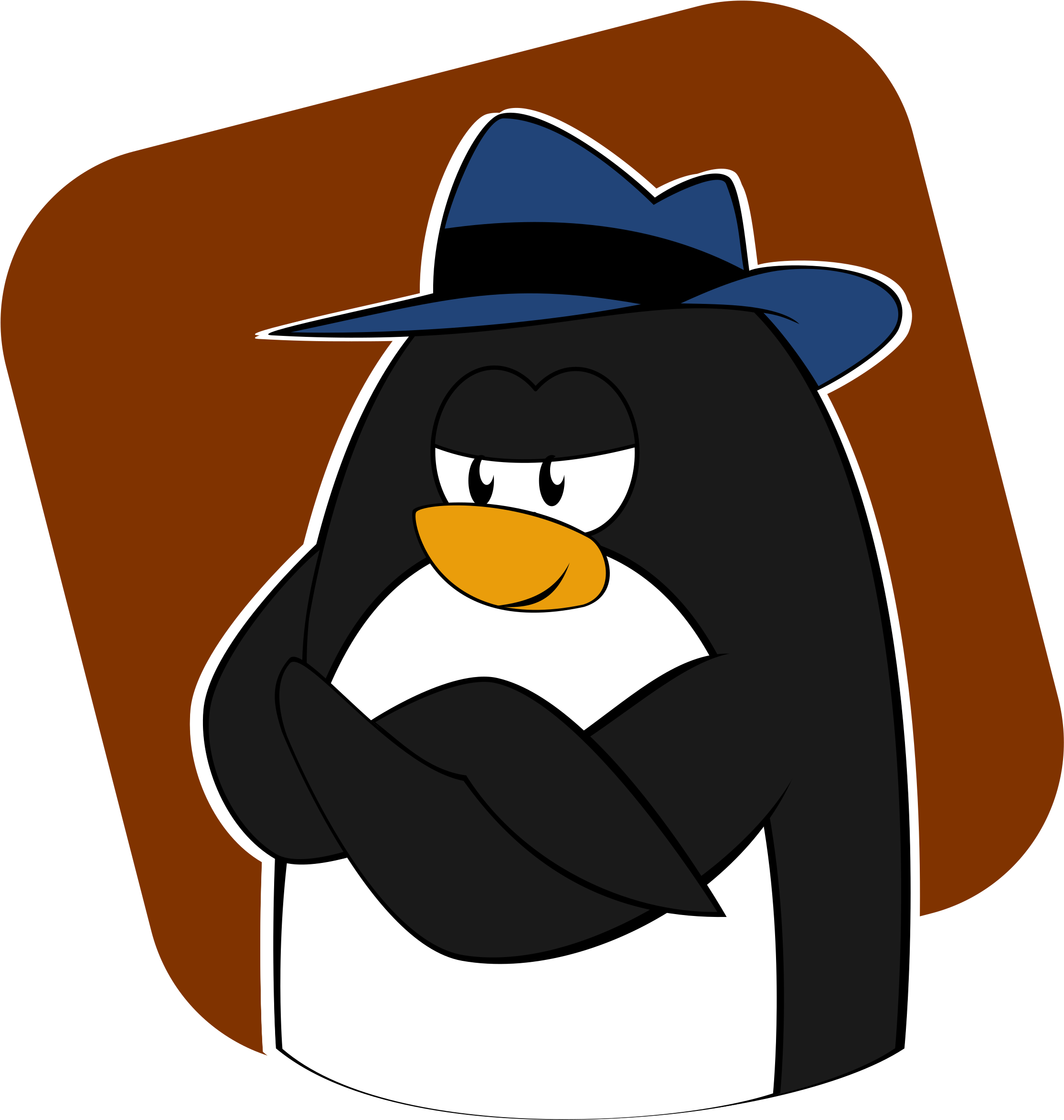 Tux Fedora Clipart (564x595), Png Download