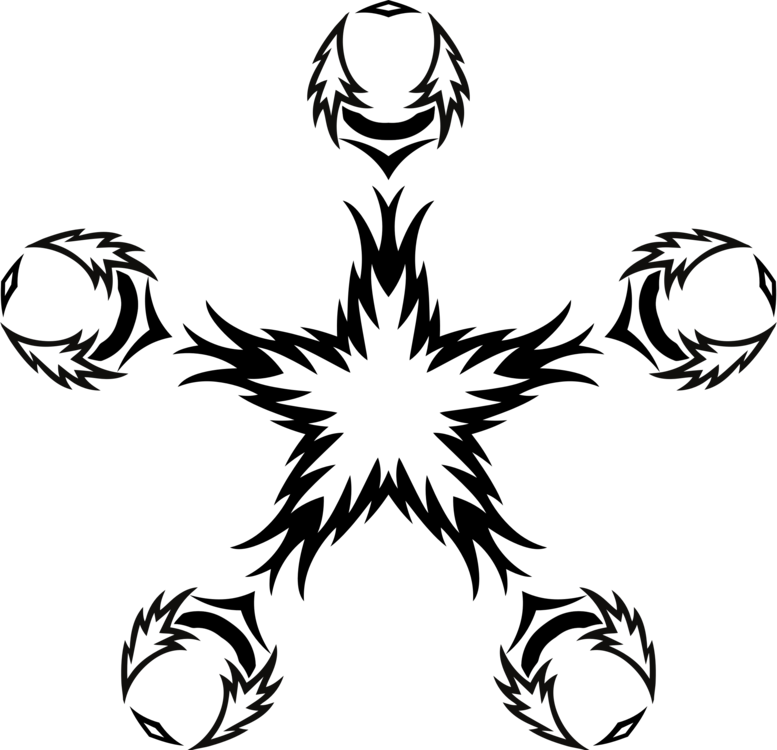 Computer Icons Tattoo Star Polygons In Art And Culture - 3drose Black Dueling Dragons, Wall Clock, 10 Clipart (777x750), Png Download