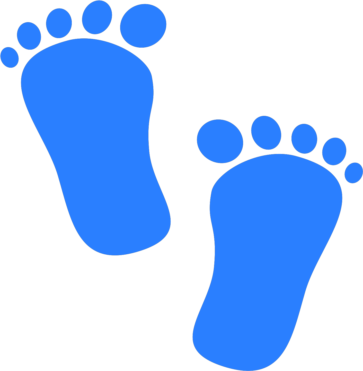 Footprint Clipart Images 19 Blue Ba Footprints Image - Blue Footprint Clip Art - Png Download (1024x1024), Png Download