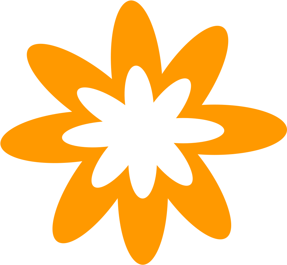 Orange Flower Icon Png Clipart (800x746), Png Download