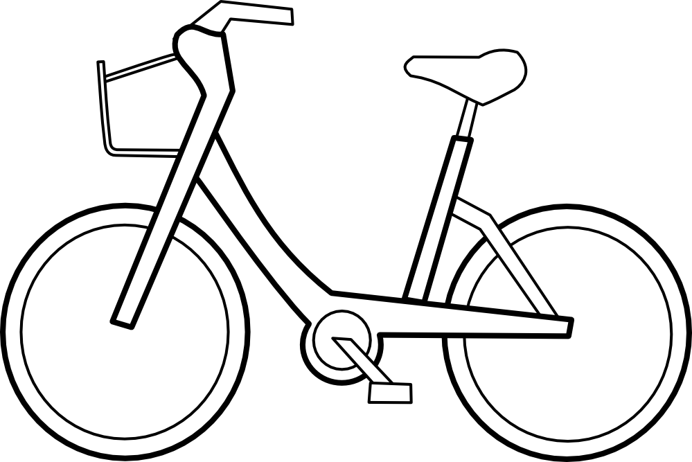 Bicyclette Bicycle Black White Line Art Scalable Vector - Nissan Drive Belt Tensioner Assembly. Idler Pulley. Clipart (999x667), Png Download