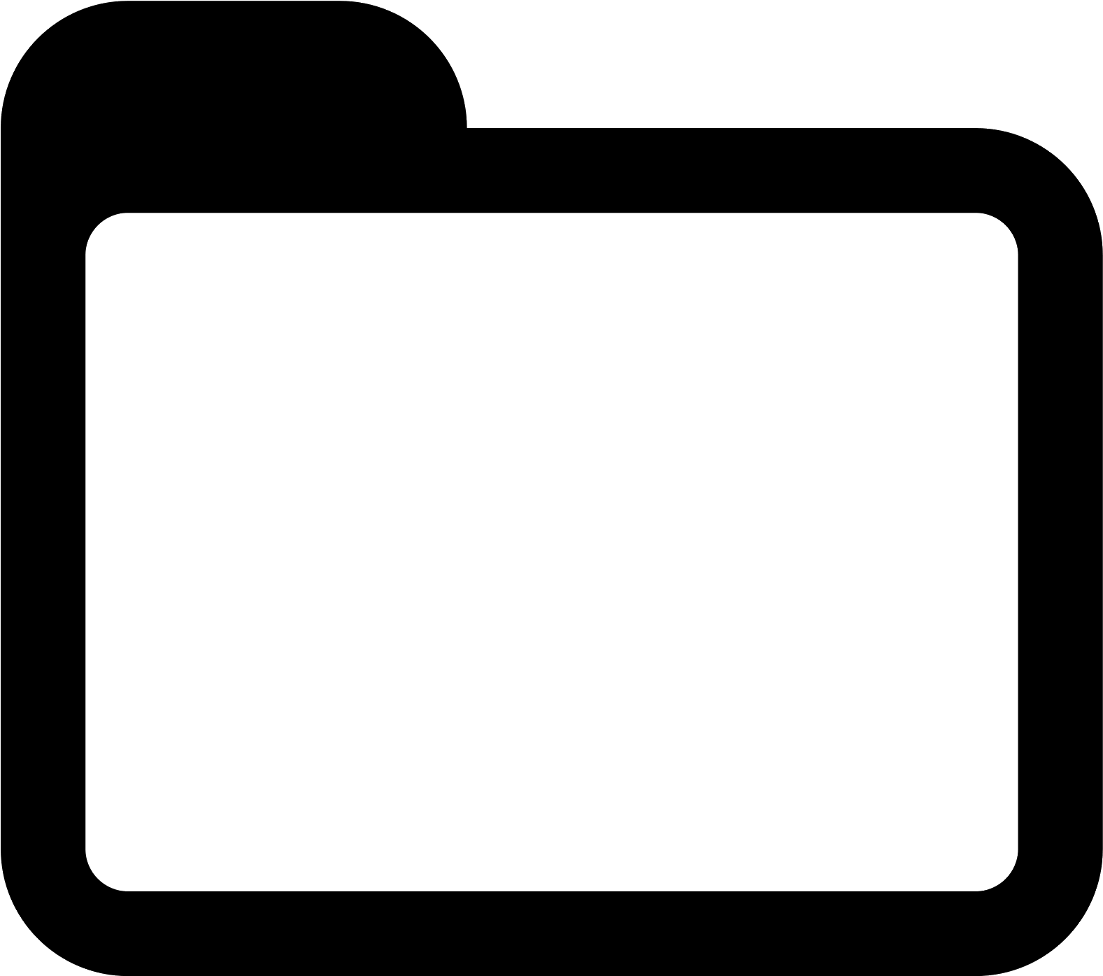Folder Clipart Black And White - Folder Icon Black And White - Png Download (1600x1600), Png Download