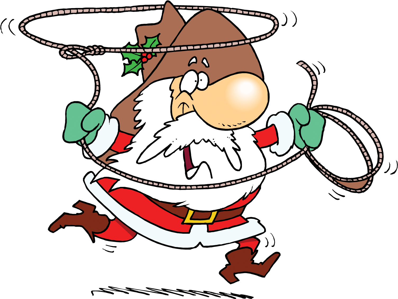 Hat Christmas Lasso Transprent - Cowboy Santa Claus Clipart - Png Download (1538x1154), Png Download