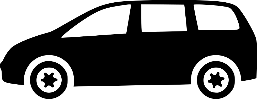 Minivan Clipart Black And White - Png Download (980x378), Png Download