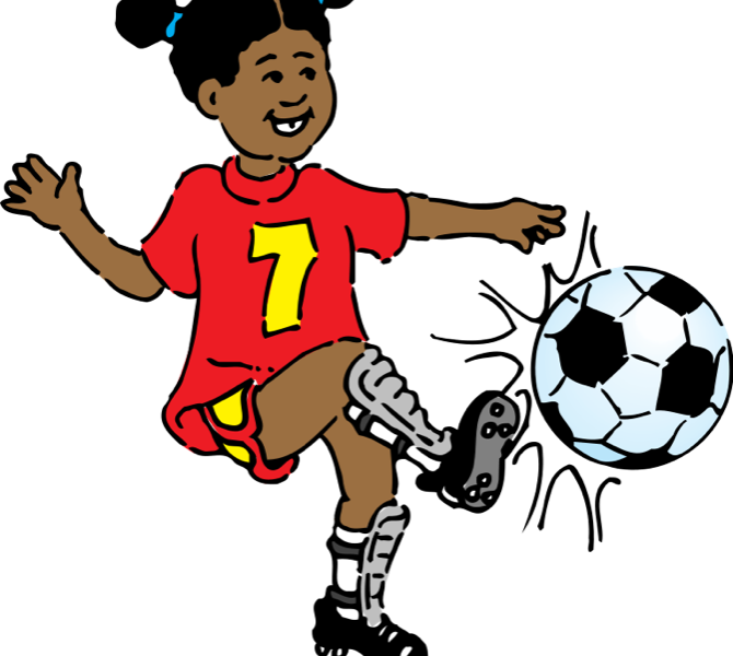 Soccer Clip Art Free Soccer Football Clipart Funny - Girls Playing Football Clipart - Png Download (670x600), Png Download