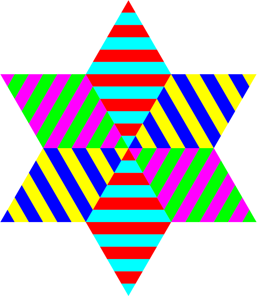 Clipart Hexagram Triangle Stripes Microsoft Office - Cafepress Rainbow Stripped Six Pointed S Iphone 7 Tough - Png Download (800x800), Png Download