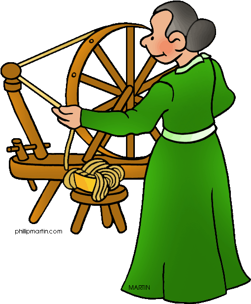 Jpg Black And White Library Blacksmith Colonial Pencil - Spinning Wheel Clip Art - Png Download (556x648), Png Download