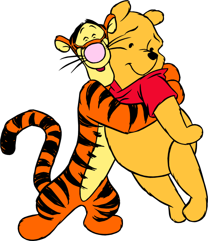 Disney Clipart Minnie Mouse Free Images - Winnie The Pooh And Tigger Hugging - Png Download (805x933), Png Download
