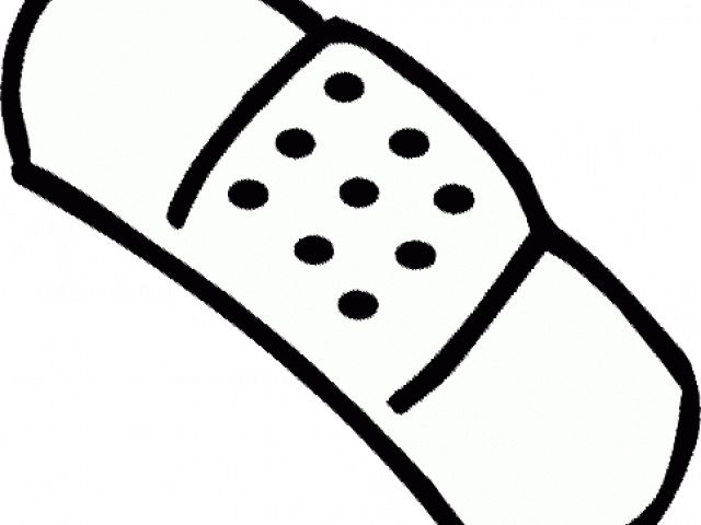 Picture Library Stock Bandaid Clipart - Black And White Bandaid Clipart - Png Download (640x480), Png Download