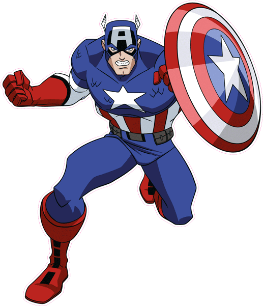 Capitán América - - Captain America Cartoon Jpg Clipart (600x600), Png Download
