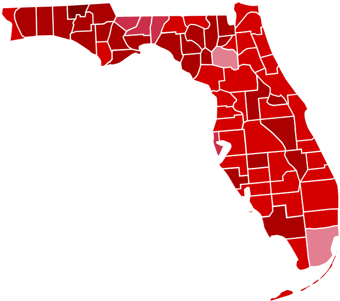 County Results - Florida 2016 Election Results By County Clipart (700x620), Png Download