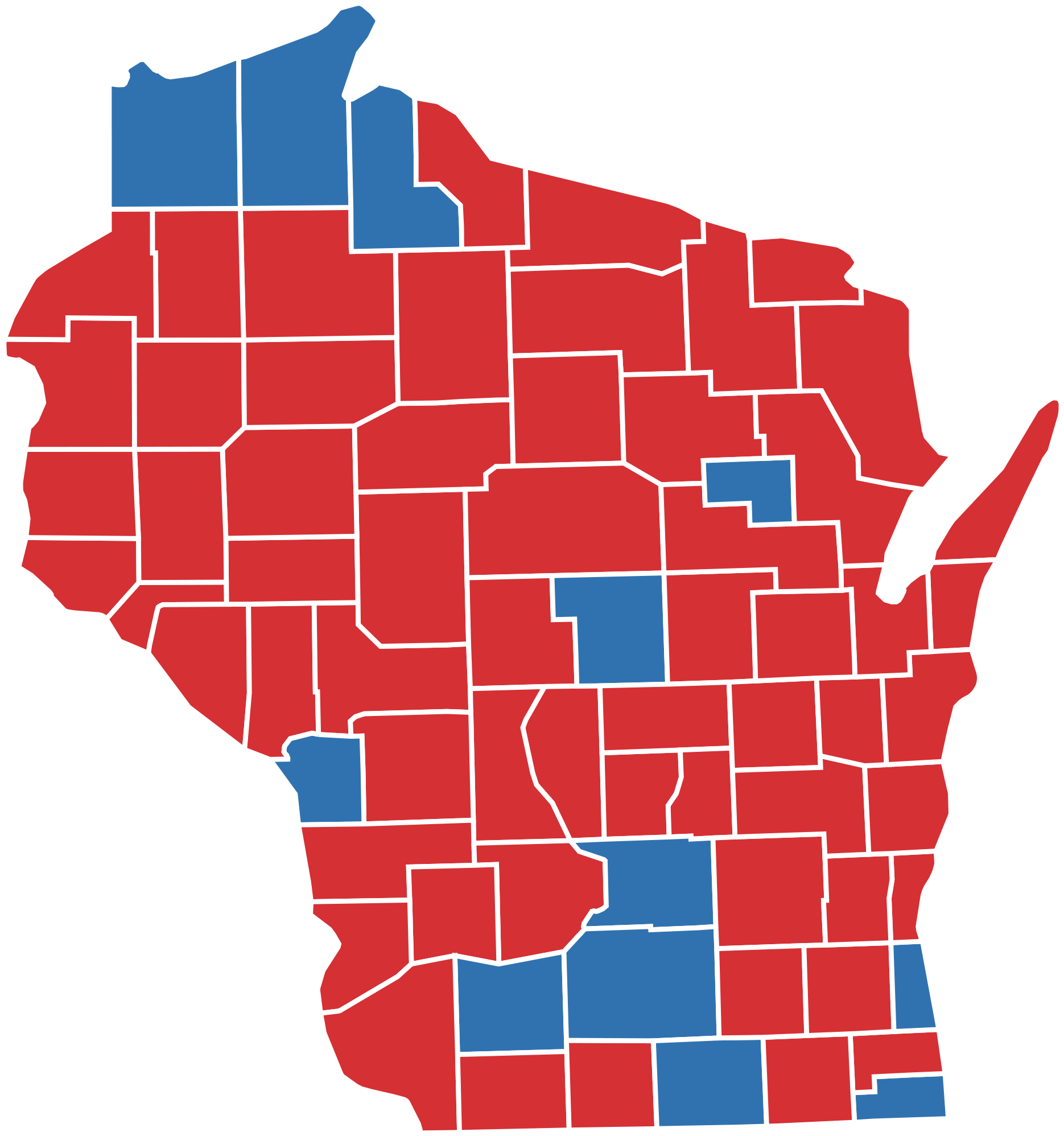 Gerrymandering In Wisconsin Killed Electoral Democracy - Wisconsin Presidential Election Results 2016 Clipart (2000x2139), Png Download