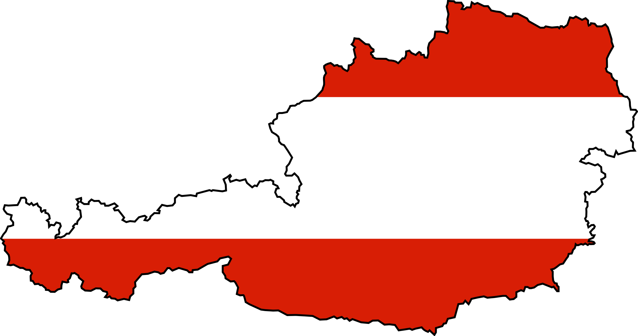Austria - Austria Flag And Map Clipart (1600x843), Png Download