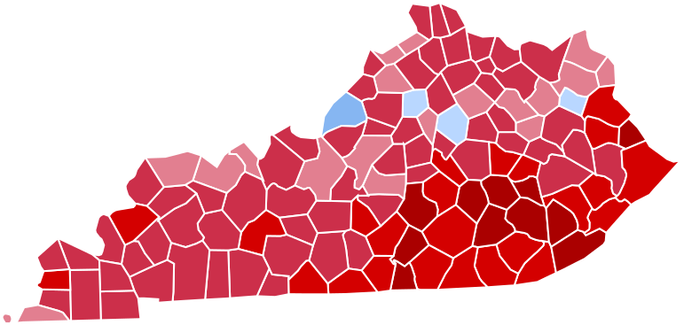 County Results - Kentucky Presidential Election Map Clipart (810x384), Png Download