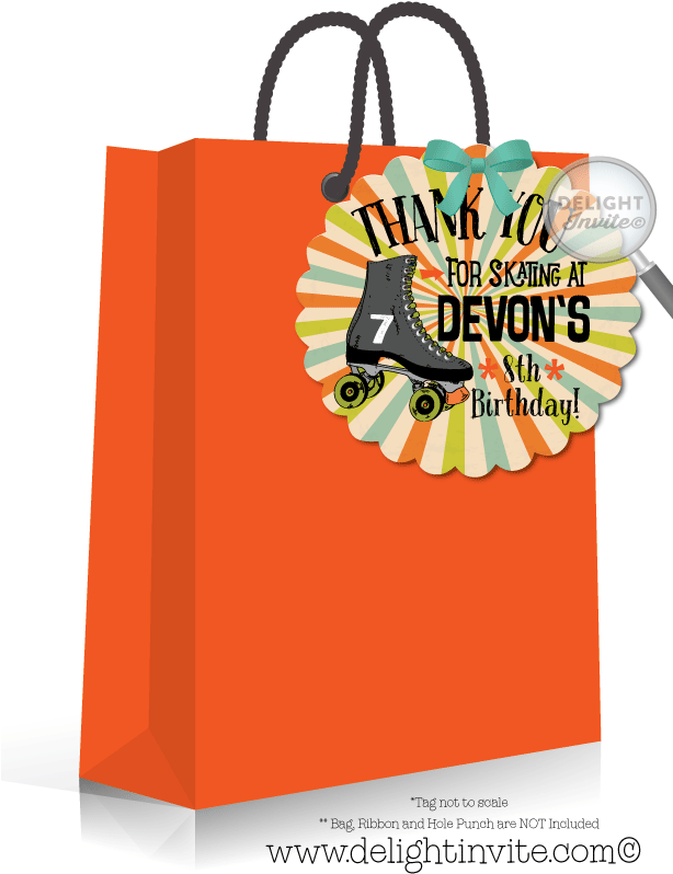 Boy Roller Skate Party Favor Tags - Birthday Clipart (613x822), Png Download