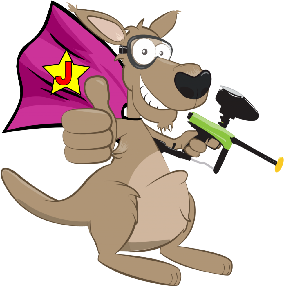 Jack's Paintball Super Hero Kangaroo - Cartoon Clipart (1000x1044), Png Download