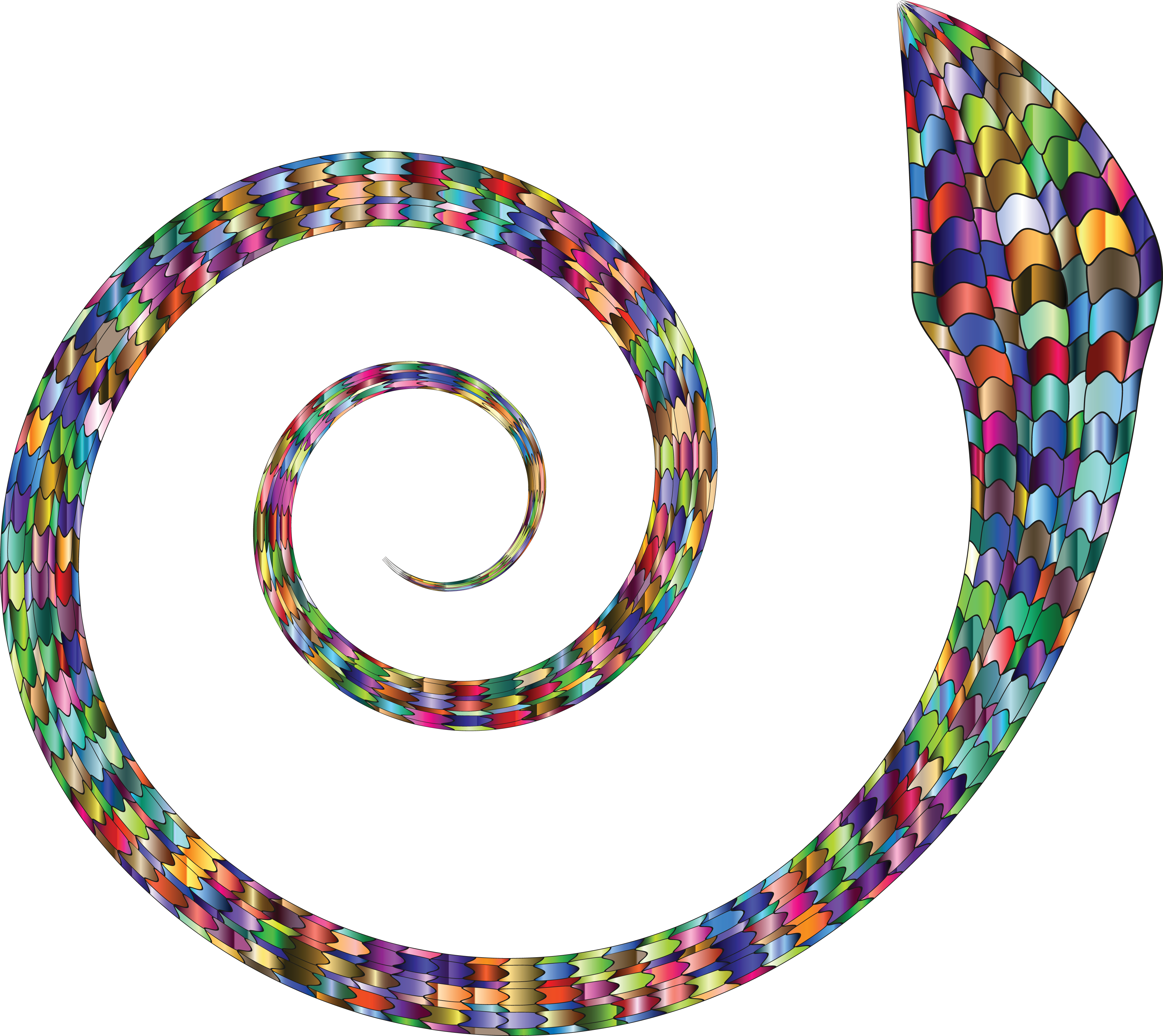 Free Clipart Of A Colorful Coiled Spiral Snake - Portable Network Graphics - Png Download (4000x3564), Png Download