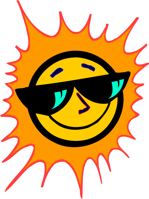 Sunburn Clipart Free Clipart Images - Sun With Glasses - Png Download (500x650), Png Download