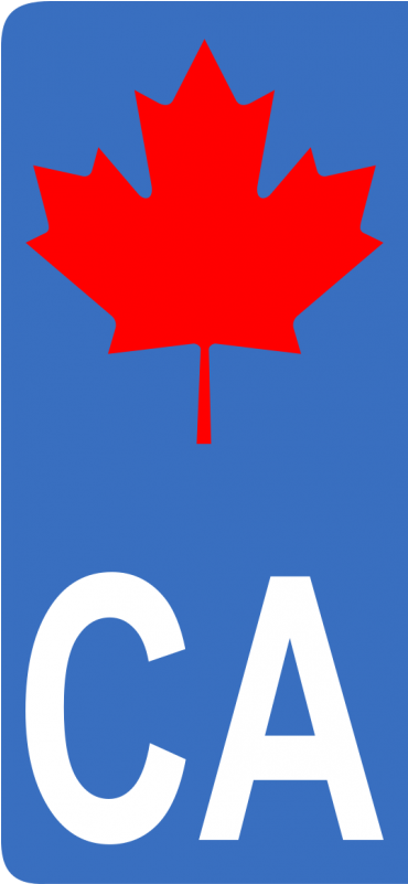 Autocollants Gauche Symbole Du Canada Pour Plaque Immatriculation - Maple Leaf Clipart (800x800), Png Download