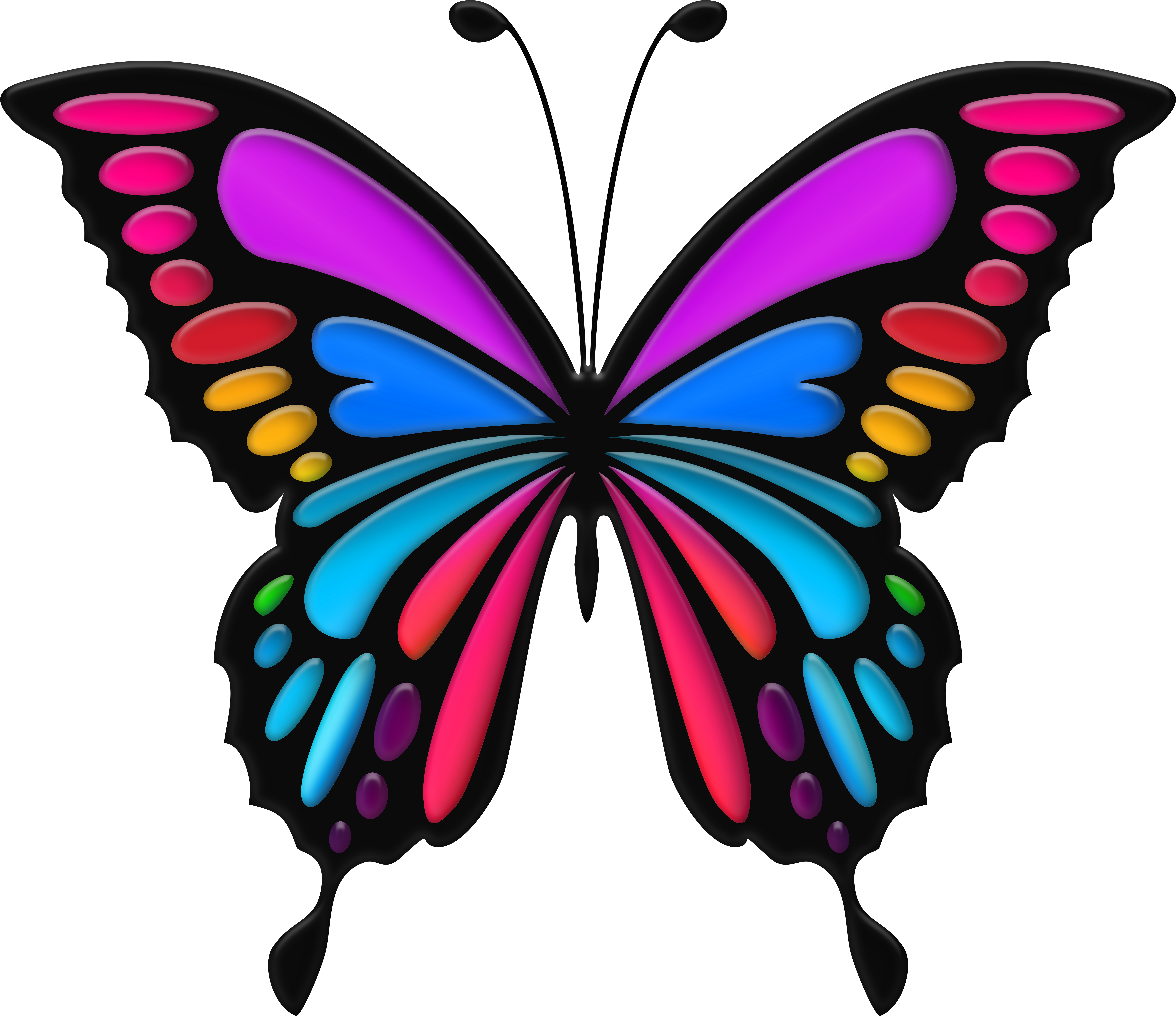 Colorful Butterfly Png Clip Art Image 959569390 Png Transparent Png (8000x6913), Png Download