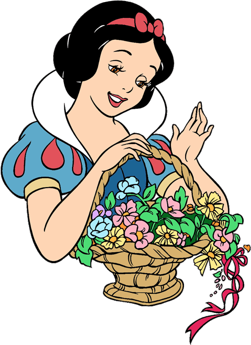 Disney Springtime Clip Art 3 Disney Clip Art Galore - Disney Snow White And Flowers - Png Download (500x682), Png Download