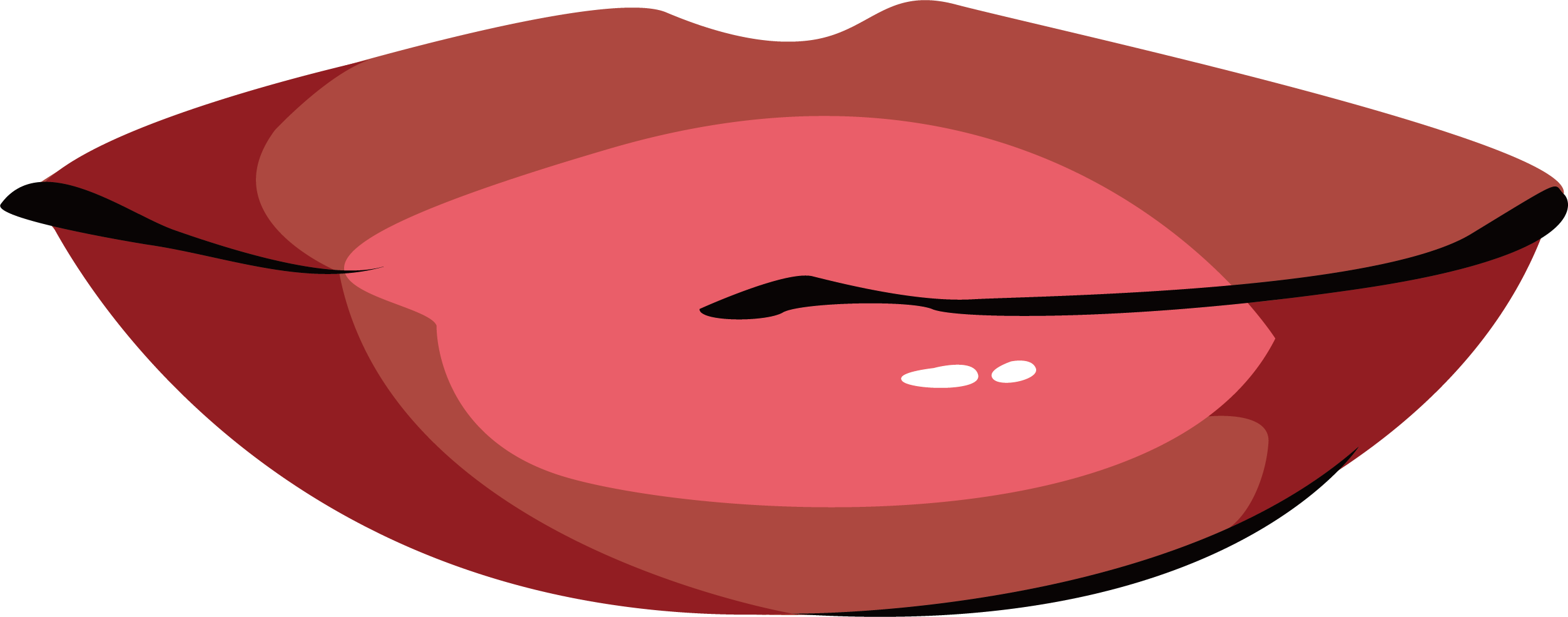 Lips Clipart Cartoon - Vector Graphics - Png Download (2506x986), Png Download