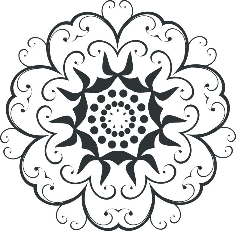 Silhouette Floral Design Decorative Arts - Flourish Design Png Clipart (765x750), Png Download