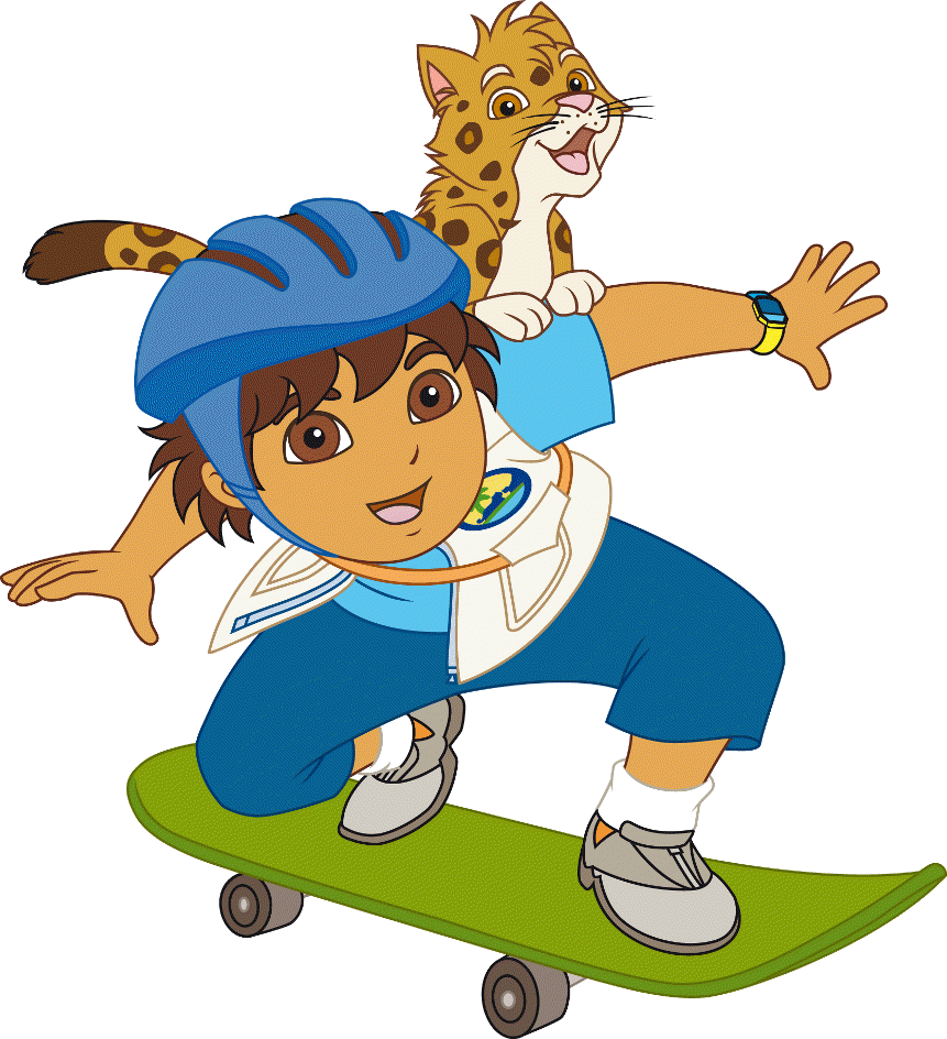 Go Diego Go Skateboard Clipart (861x944), Png Download