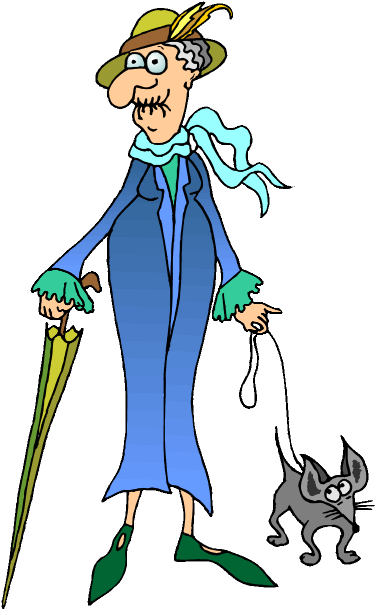 Clipart Dogs Brain - Old Lady With Dog Clipart - Png Download (750x1219), Png Download