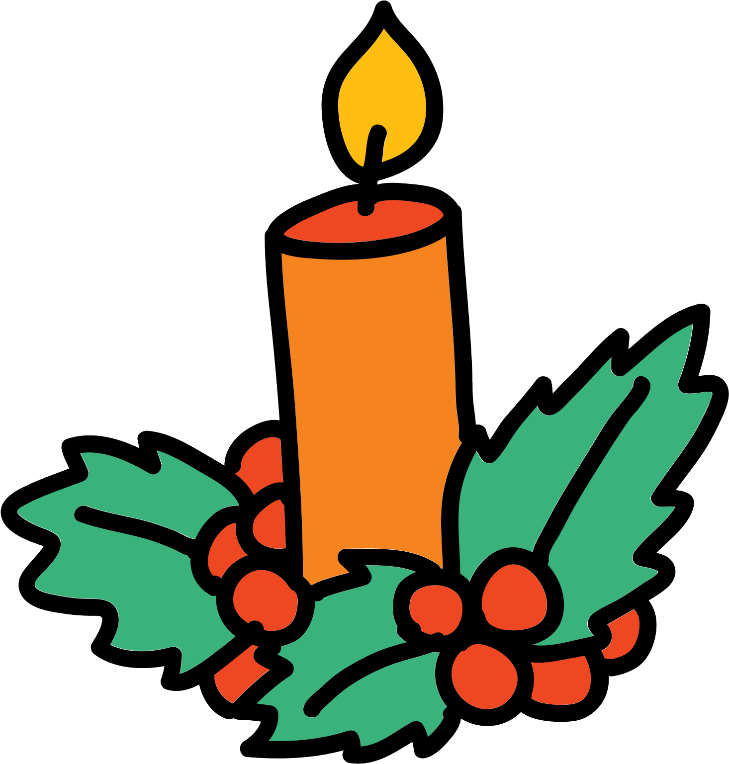 The Icon Is Of A Christmas Candle Sitting In A Small - Icon Clipart (1600x1600), Png Download